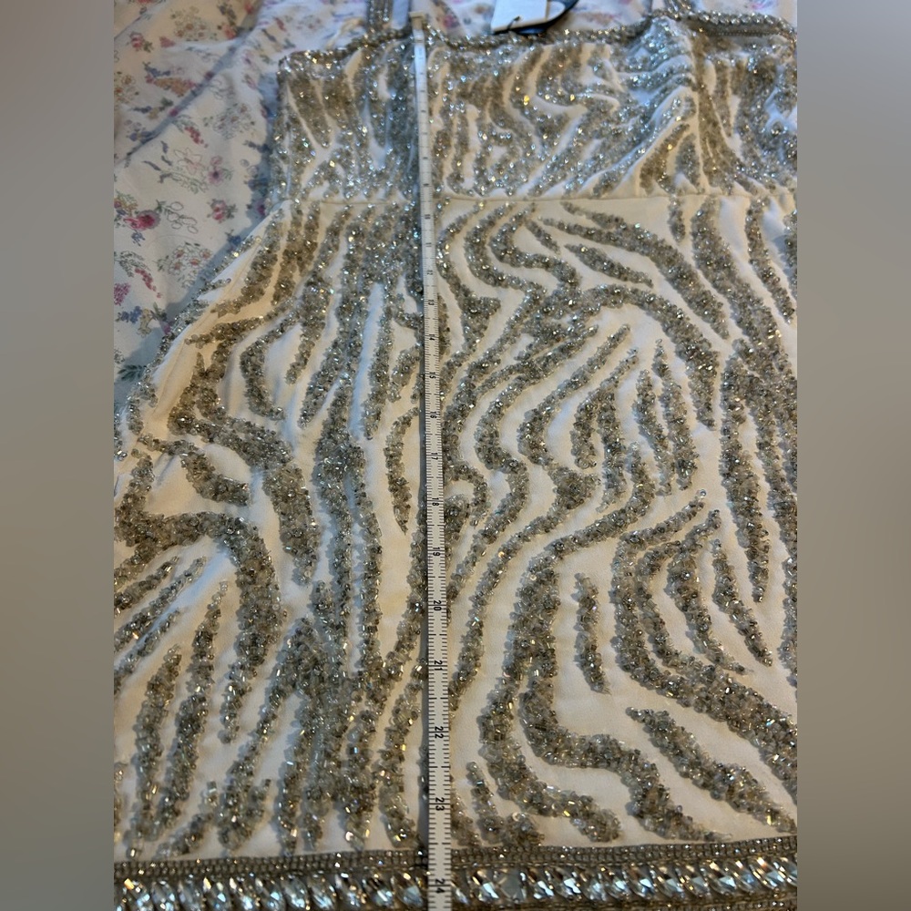 NWT Retrofete Pary Dress/ Withe / Silver/ Size L - Picture 14 of 16